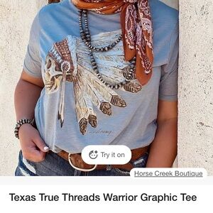 Texas True Threads Warrior Tee in Light Blue